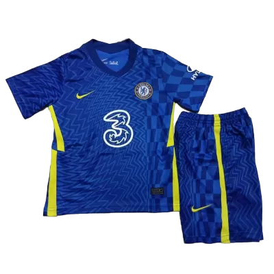 Kids Chelsea Home Soccer Jersey Kit (Jersey+Shorts) 2021/22 - BuyJerseyshop