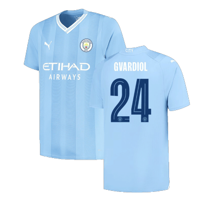 Men's GVARDIOL #24 Manchester City Home UCL Soccer Jersey Shirt 2023/24 - BuyJerseyshop