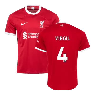 Men's VIRGIL #4 Liverpool Home Soccer Jersey Shirt 2023/24 - BuyJerseyshop