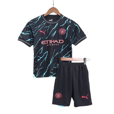 Kids Manchester City Third Away Soccer Jersey Kit (Jersey+Shorts) 2023/24 - BuyJerseyshop