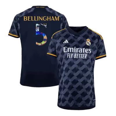 Men's BELLINGHAM #5 Real Madrid Away Soccer Jersey Shirt 2023/24-Sen2 Font - BuyJerseyshop