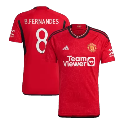 Men's B.FERNANDES #8 Manchester United Home UCL Soccer Jersey Shirt 2023/24 - BuyJerseyshop