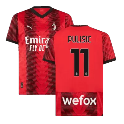 Men's PULISIC #11 AC Milan Home Soccer Jersey Shirt 2023/24 - BuyJerseyshop