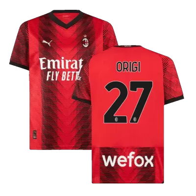 Men's ORIGI #27 AC Milan Home Soccer Jersey Shirt 2023/24 - BuyJerseyshop