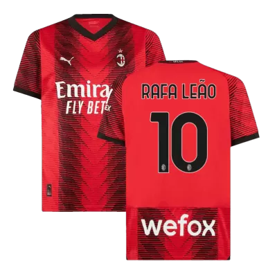 Men's RAFA LEÃO #10 AC Milan Home Soccer Jersey Shirt 2023/24 - BuyJerseyshop