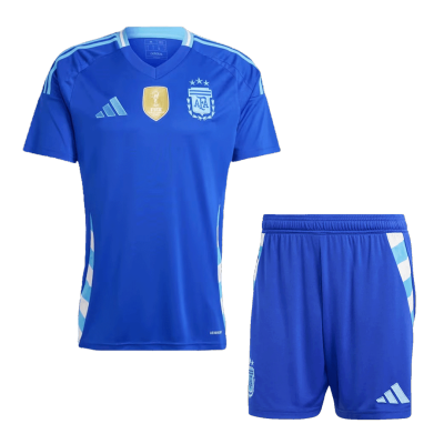 Men's Argentina Away Soccer Jersey Kit  (Jersey+Shorts) 2024 - BuyJerseyshop