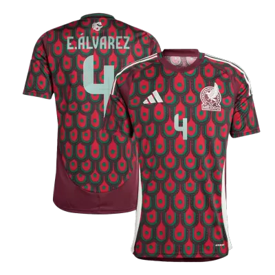 Men's E.ÁLVAREZ #4 Mexico Home Soccer Jersey Shirt 2024 - BuyJerseyshop