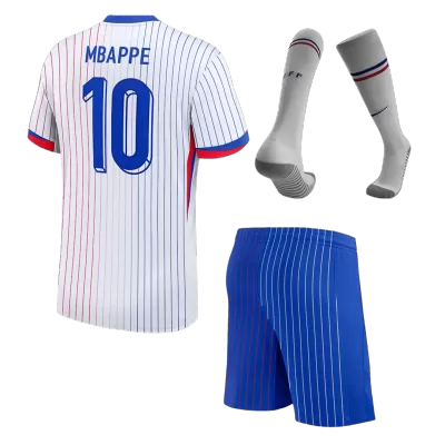 Kids MBAPPE #10 France Away Soccer Jersey Whole Kit (Jersey+Shorts+Socks) 2024 - BuyJerseyshop