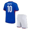 Kids MBAPPE #10 France Home Soccer Jersey Kit (Jersey+Shorts) 2024 - BuyJerseyshop