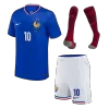 Kids MBAPPE #10 France Home Soccer Jersey Whole Kit (Jersey+Shorts+Socks) 2024 - BuyJerseyshop