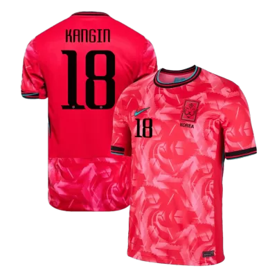 Men's KANGIN #18 South Korea Home Soccer Jersey Shirt 2024 - BuyJerseyshop