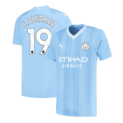 Men's J.ALVAREZ #19 Manchester City Home Soccer Jersey Shirt 2023/24 - BuyJerseyshop