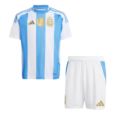 Kids Argentina Home Soccer Jersey Kit (Jersey+Shorts) 2024 - BuyJerseyshop