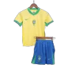 Kids Brazil Home Soccer Jersey Whole Kit (Jersey+Shorts+Socks) 2024 - BuyJerseyshop