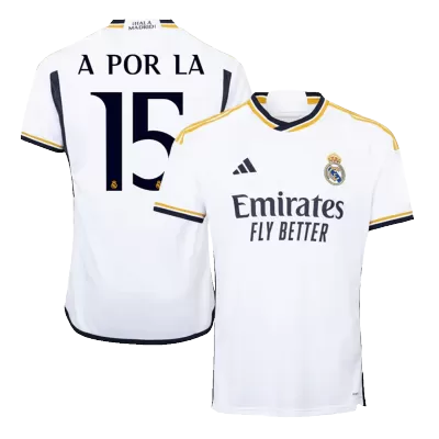 Men's A POR LA #15 Real Madrid Home Soccer Jersey Shirt 2023/24 - BuyJerseyshop