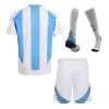 Kids Argentina Home Soccer Jersey Whole Kit (Jersey+Shorts+Socks) 2024 - BuyJerseyshop