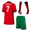 Kids RONALDO #7 Portugal Home Soccer Jersey Kit (Jersey+Shorts+Sockes) 2024 - BuyJerseyshop