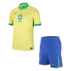 Men's Brazil Home Soccer Jersey Kit (Jersey+Shorts) 2024 - BuyJerseyshop