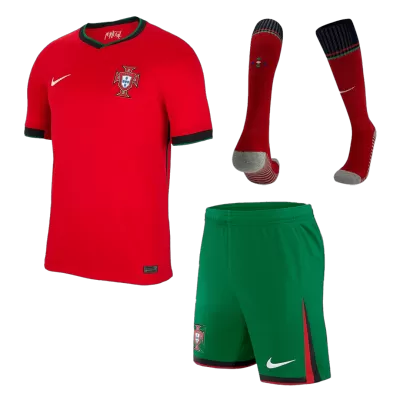 Men's Portugal Home Soccer Jersey Kit (Jersey+Shorts+Socks) 2024 - BuyJerseyshop