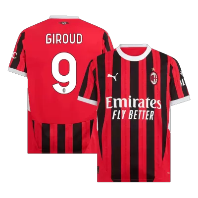 Men's GIROUD #9 AC Milan Home Soccer Jersey Shirt 2024/25 - BuyJerseyshop