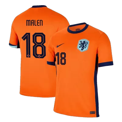 Men's MALEN #18 Netherlands Home Soccer Jersey Shirt 2024 - BuyJerseyshop