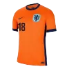 Men's MALEN #18 Netherlands Home Soccer Jersey Shirt 2024 - BuyJerseyshop