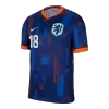 Men's MALEN #18 Netherlands Away Soccer Jersey Shirt 2024 - BuyJerseyshop