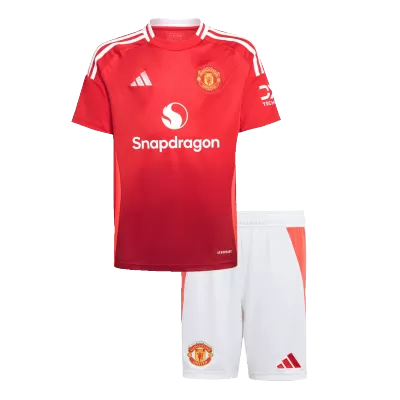 Kids Manchester United Home Soccer Jersey Kit (Jersey+Shorts) 2024/25 - BuyJerseyshop