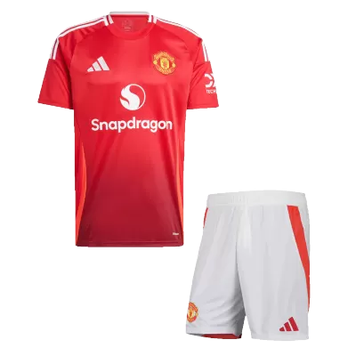 Men's Manchester United Home Soccer Jersey Kit (Jersey+Shorts) 2024/25 - BuyJerseyshop