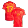 Men's WILLIAMS JR. #17 Spain Home Soccer Jersey Shirt 2024 - BuyJerseyshop