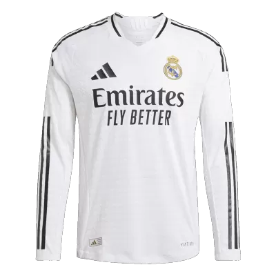 Men's Real Madrid Home Long Sleeves Soccer Jersey Shirt 2024/25 - BuyJerseyshop