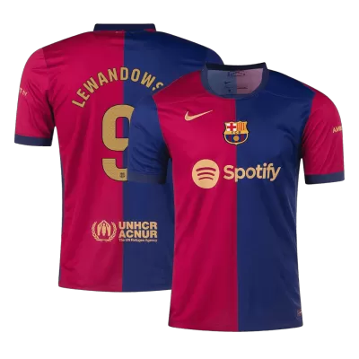 Men's LEWANDOWSKI #9 Barcelona Home Soccer Jersey Shirt 2024/25 - BuyJerseyshop