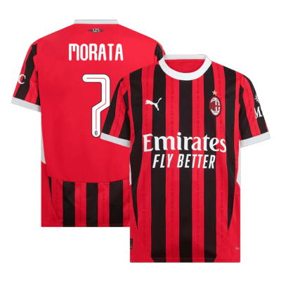 Men's MORATA #7 AC Milan Home UCL Soccer Jersey Shirt 2024/25 - UCL - BuyJerseyshop