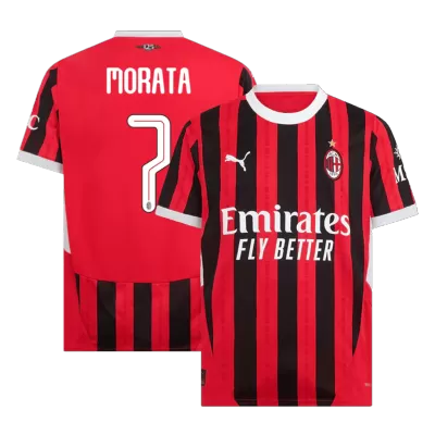 Men's MORATA #7 AC Milan Home UCL Soccer Jersey Shirt 2024/25 - UCL - BuyJerseyshop