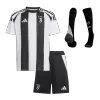 Kids Juventus Home Soccer Jersey Whole Kit (Jersey+Shorts+Socks) 2024/25 - BuyJerseyshop