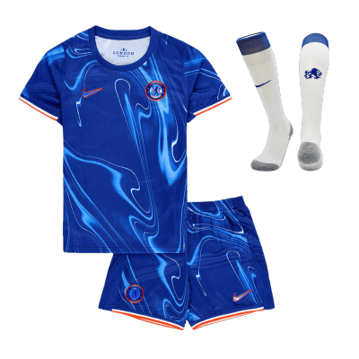 Kids Chelsea Home Soccer Jersey Whole Kit (Jersey+Shorts+Socks) 2024/25 - BuyJerseyshop