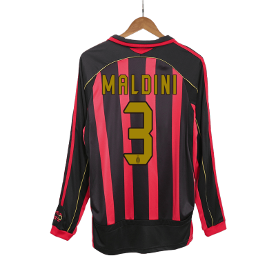 Retro MALDINI #3 2006/07 AC Milan Home Long Sleeve Soccer Jersey - BuyJerseyshop