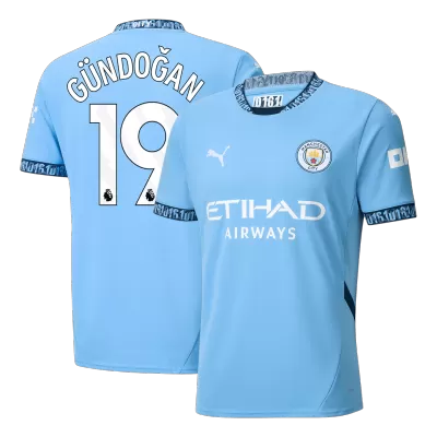 Men's GÜNDOĞAN #19 Manchester City Home Soccer Jersey Shirt 2024/25 - BuyJerseyshop