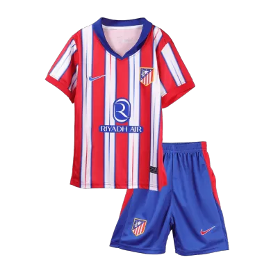 Kids Atletico Madrid Home Soccer Jersey Kit (Jersey+Shorts) 2024/25 - BuyJerseyshop