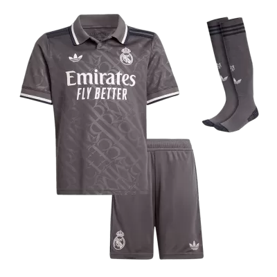 Kids Real Madrid Third Away Soccer Jersey Whole Kit (Jersey+Shorts+Socks) 2024/25 - BuyJerseyshop