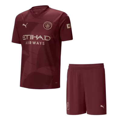 Men's Manchester City Third Away Soccer Jersey Kit (Jersey+Shorts) 2024/25 - BuyJerseyshop