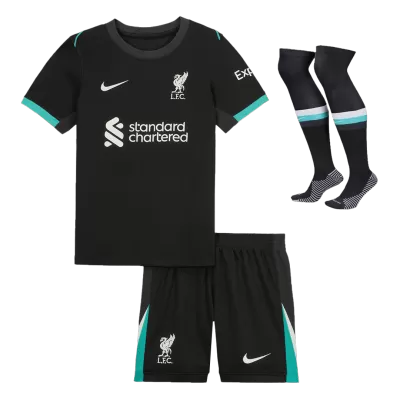 Kids Liverpool Away Soccer Jersey Whole Kit (Jersey+Shorts+Socks) 2024/25 - BuyJerseyshop