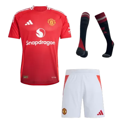 Authentic Manchester United Home Soccer Jersey Kit(Jersey+Shorts+Socks) 2024/25 - BuyJerseyshop