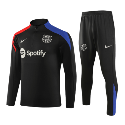 Kids's Barcelona Zipper Tracksuit Sweat Shirt Kit (Top+Trousers) 2024/25 - BuyJerseyshop