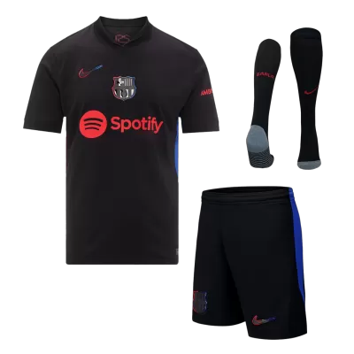 Men's Barcelona Away Soccer Jersey Whole Kit (Jersey+Shorts+Socks) 2024/25 - BuyJerseyshop