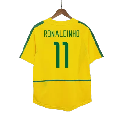 RONALDINHO #11 Brazil Retro Jerseys 2002/03 Home Soccer Jersey For Men - BuyJerseyshop