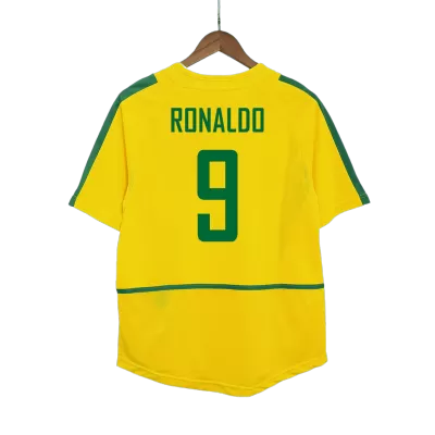 RONALDO #9 Brazil Retro Jerseys 2002/03 Home Soccer Jersey For Men - BuyJerseyshop