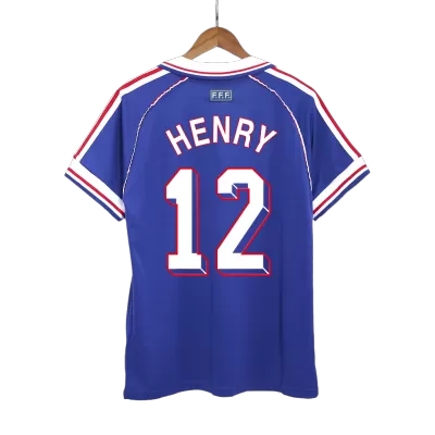 HENRY #12 France Retro Jerseys 1998 Home Soccer Jersey For Men - BuyJerseyshop