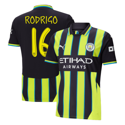 Men's RODRIGO #16 Manchester City Away UCL Soccer Jersey Shirt 2024/25 - BuyJerseyshop