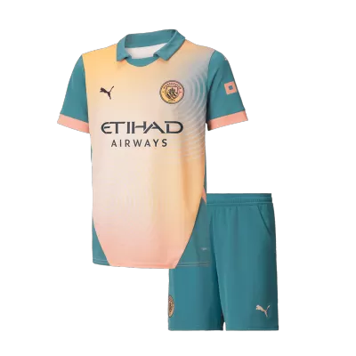 Kids Manchester City Fourth Away UCL Soccer Jersey Kit (Jersey+Shorts) 2024/25 - BuyJerseyshop